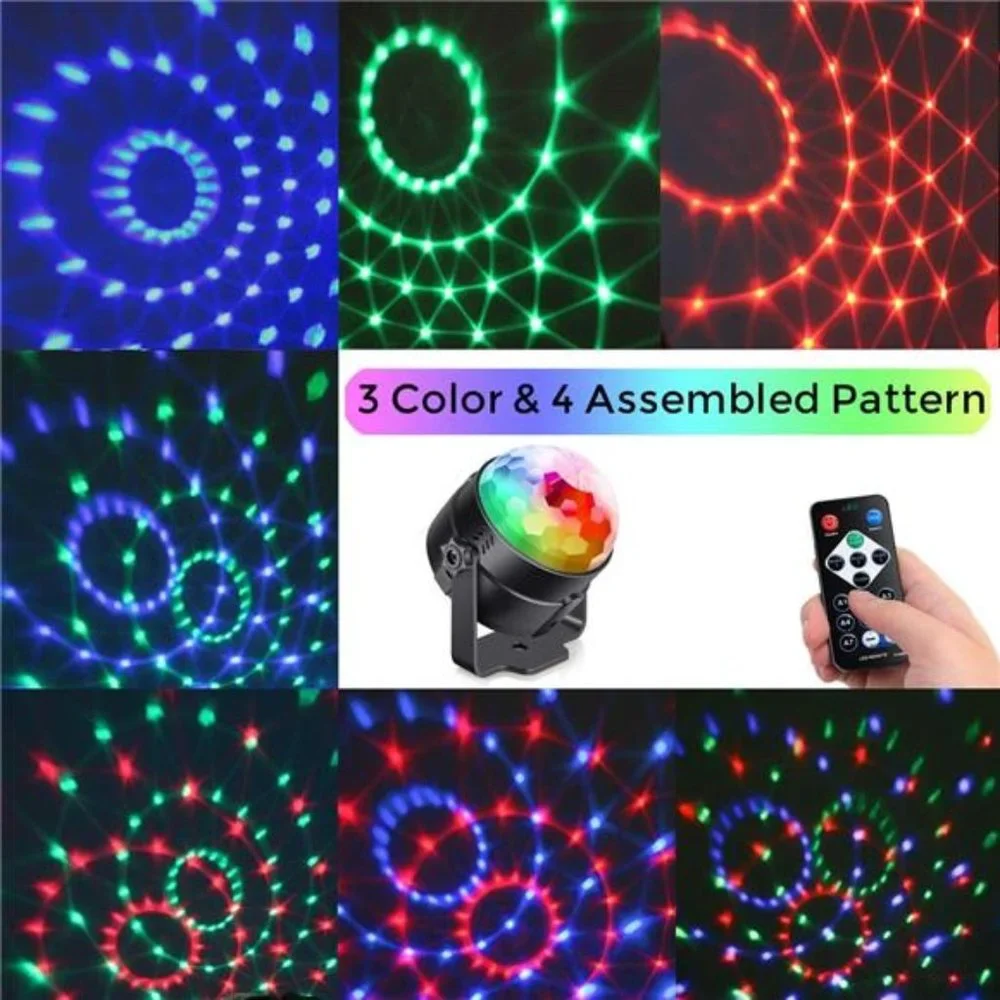[2-Pack] Sound Activated Party Lights with Remote Control Dj Lighting, RGB Disco